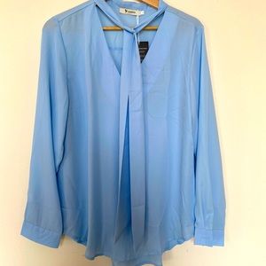 Yidarton baby blue blouse size small never worn tags still on!